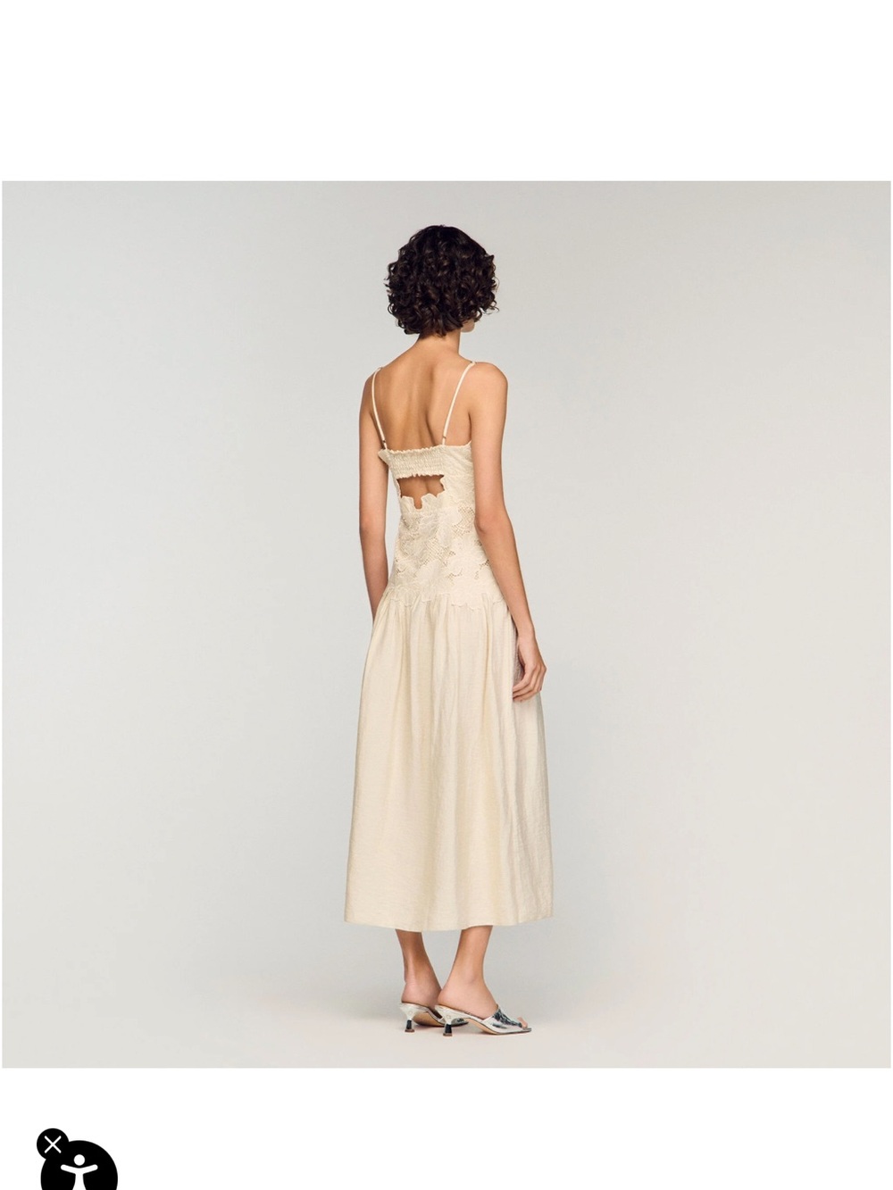 Sandro dress in ecru. Delicate lace bustier with cut out. worn once. - Picture 2 of 10